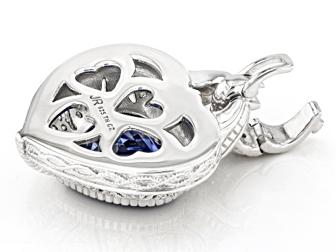 Gorgeous Judith Ripka Blue CZ hot Heart Enhancer