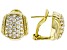 Judith Ripka Cubic Zirconia 14k Gold Clad Haute Pave Shield Earrings 2.10ctw