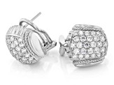 Judith Ripka Cubic Zirconia Rhodium Over Sterling Silver Haute Pave Shield Earrings 2.10ctw