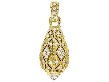 Picture of Judith Ripka Cubic Zirconia With Rock Crystal Quartz 14k Gold Clad Estate Egg Enhancer 1.70ctw