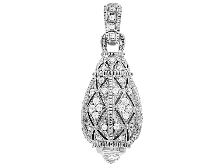 Judith Ripka Cubic Zirconia With Rock Crystal Quartz Rhodium