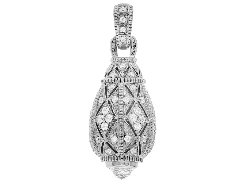 Judith Ripka Cubic Zirconia Rhodium Over Sterling Silver