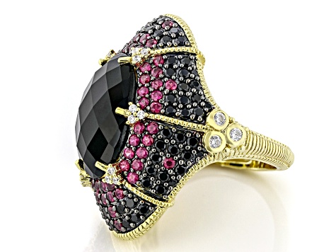 Judith Ripka Black Onyx, Black Spinel, Ruby & Cubic Zirconia