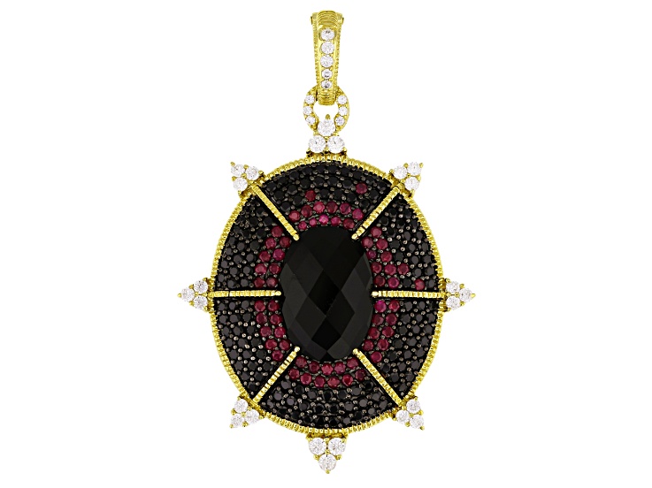 Judith Ripka Black Onyx, Ruby, Black Spinel and Cubic