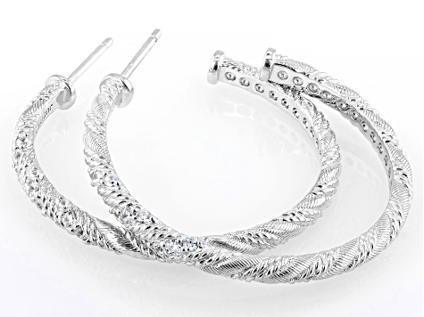 Judith Ripka Cubic Zirconia Rhodium Over Sterling Silver