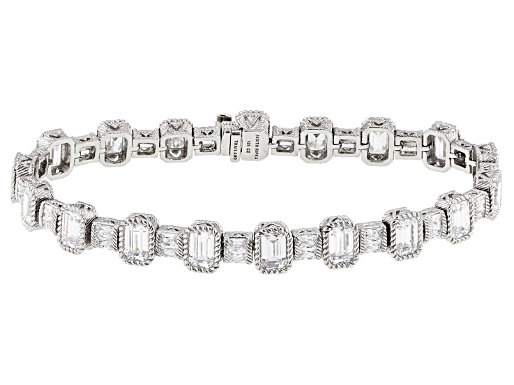 Judith Ripka Princess Cut Cubic Zirconia Rhodium Over