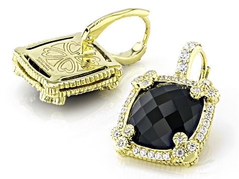 Judith Ripka Black Onyx With Cubic Zirconia 14k Gold Clad