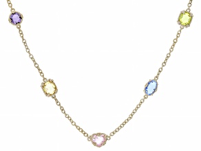 Judith Ripka Multi-Gemstone 14k Gold Clad Ambrosia Necklace 25.54ctw
