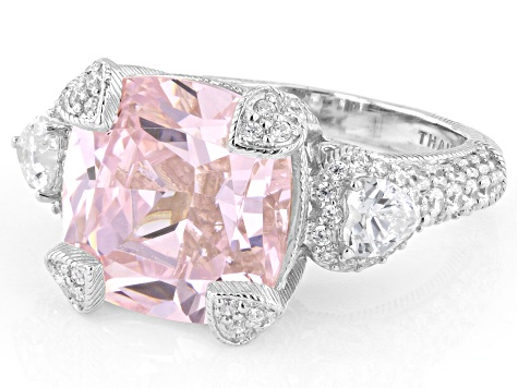 Judith Ripka Pink & White Cubic Zirconia Rhodium Over Silver