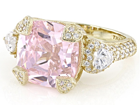 Judith Ripka Pink & White Cubic Zirconia 14k Gold Clad Lola