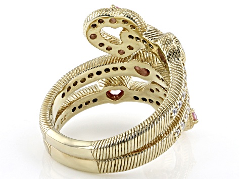 Judith Ripka Pink & White Cubic Zirconia 14k Gold Clad
