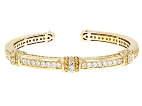 Judith Ripka Cubic Zirconia 14k Gold Clad Narrow Pia Cuff 1.85ctw
