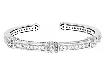 Picture of Judith Ripka Cubic Zirconia Rhodium Over Sterling Silver Narrow Pia Cuff 1.85ctw