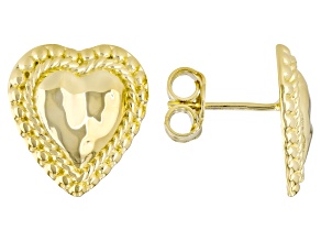 Judith Ripka 14k Yellow Gold Clad Heart Earrings