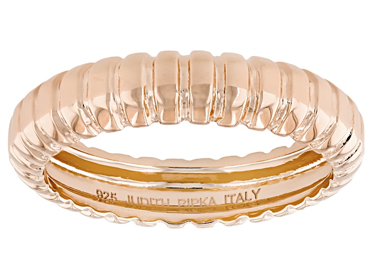 Ripka Stack Rings Judith Ripka 14k Rose Gold Clad Verona Stackable Band Ring - JRJ731A | JTV
