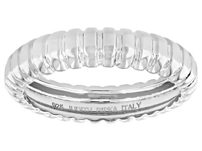 Judith Ripka Rhodium Over Sterling Silver Band Ring