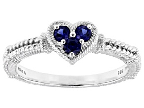 Judith Ripka Blue Lab Created Sapphire 14k Gold Clad Ring 0.25ctw