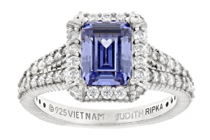 ☆TATIANA☆ Daily Silver Layered Ring CR0452 Judith Ripka 7.80ctw Bella Luce® Diamond Simulant Rhodium