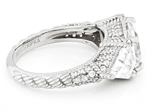 Judith Ripka White Cubic Zirconia Rhodium Over Sterling
