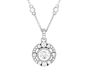 Judith Ripka White Cubic Zirconia Rhodium Over Sterling Silver Haute Necklace 4.62ctw