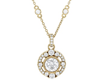 Picture of Judith Ripka White Cubic Zirconia 14k Gold Clad Haute Necklace 4.62ctw