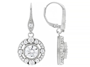 Judith Ripka White Cubic Zirconia Rhodium Over Sterling Silver Haute Earrings 5.85ctw