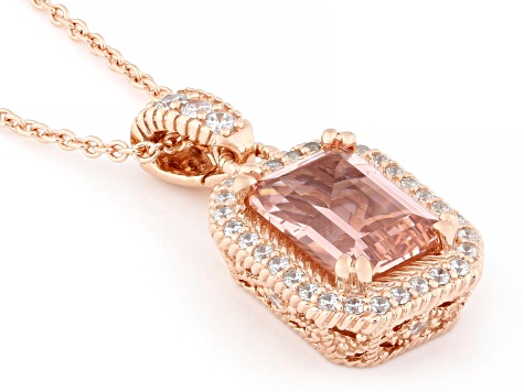 Judith Ripka Pink Morganite Simulant 14k Rose Gold Clad
