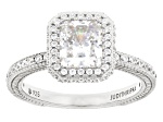 Judith Ripka White Cubic Zirconia Rhodium Over Sterling Silver Toujours Ring 3.56ctw