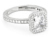 Judith Ripka White Cubic Zirconia Rhodium Over Sterling Silver Toujours Ring 3.56ctw