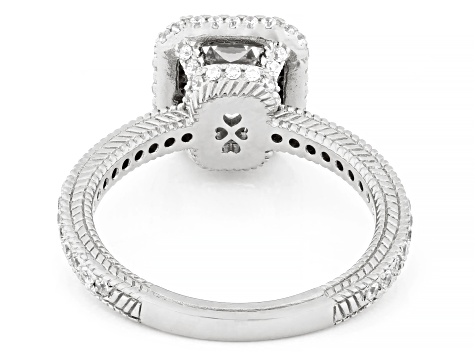 Judith Ripka White Cubic Zirconia Rhodium Over Sterling Silver Toujours Ring 3.56ctw