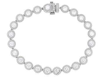 Picture of Judith Ripka White Cubic Zirconia Rhodium Over Sterling Silver Haute Tennis Bracelet 12.20ctw