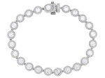 Judith Ripka White Cubic Zirconia Rhodium Over Sterling Silver Haute Tennis Bracelet 12.20ctw
