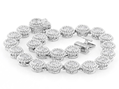 Judith Ripka White Cubic Zirconia Rhodium Over Sterling Silver