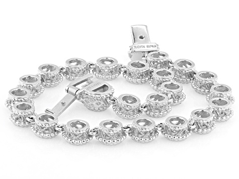 Judith Ripka White Cubic Zirconia Rhodium Over Sterling Silver