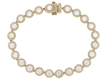 Picture of Judith Ripka White Cubic Zirconia 14k Gold Clad Haute Tennis Bracelet 12.19ctw