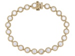 Judith Ripka White Cubic Zirconia 14k Gold Clad Haute Tennis Bracelet 12.19ctw