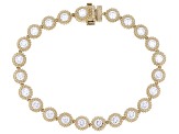 Judith Ripka White Cubic Zirconia 14k Gold Clad Haute Tennis Bracelet 12.19ctw