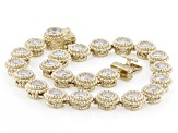 Judith Ripka White Cubic Zirconia 14k Gold Clad Haute Tennis Bracelet 12.19ctw