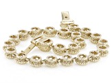 Judith Ripka White Cubic Zirconia 14k Gold Clad Haute Tennis Bracelet 12.19ctw
