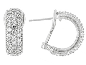 Judith Ripka White Cubic Zirconia Rhodium Over Sterling Silver Haute Earrings 0.56ctw
