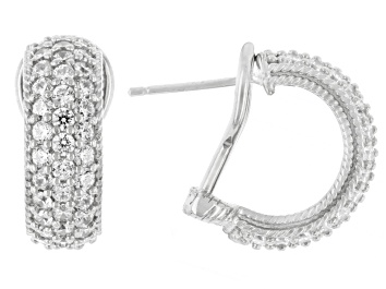 Picture of Judith Ripka White Cubic Zirconia Rhodium Over Sterling Silver Haute Earrings 0.56ctw