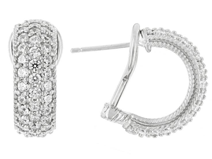 Judith Ripka White Cubic Zirconia Rhodium Over Sterling