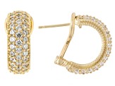 Judith Ripka White Cubic Zirconia 14k Gold Clad Haute Earrings 0.56ctw