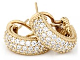 Judith Ripka White Cubic Zirconia 14k Gold Clad Haute Earrings 0.56ctw