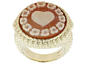 Judith Ripka 14k Gold Over Sterling Silver Verona Cuore E Fiori Cameo Ring