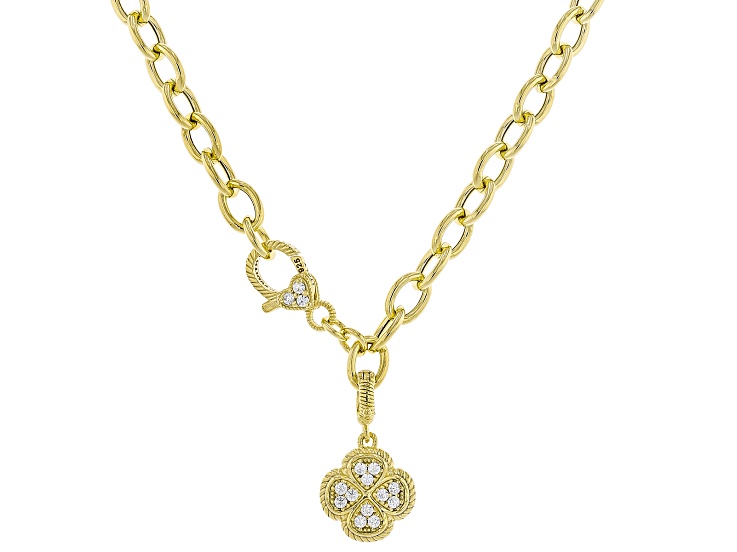 Judith Ripka White Cubic Zirconia 14k Gold Clad Verona Lucky