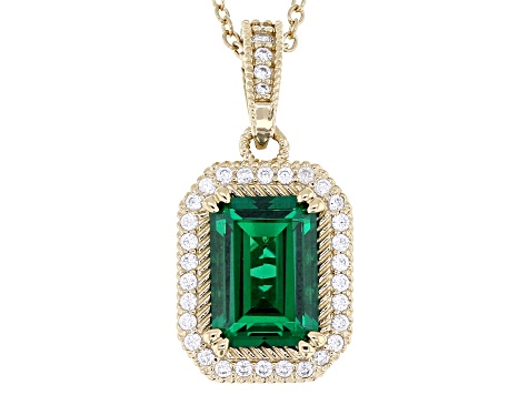 Judith Ripka Green Emerald Simulant 14k Gold Clad Princess