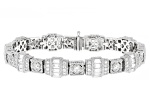 Judith Ripka White Cubic Zirconia Rhodium Over Sterling Silver Estate Bracelet 9.80ctw