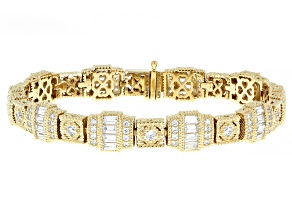 Judith Ripka White Cubic Zirconia 14k Gold Clad Estate Bracelet 9.80ctw