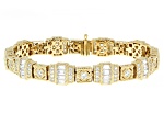 Judith Ripka White Cubic Zirconia 14k Gold Clad Estate Bracelet 9.80ctw